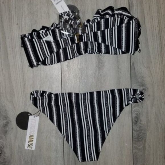 AMUSE SOCIETY Iris Bandeau top cheeky bottom Sz L - Picture 5 of 9